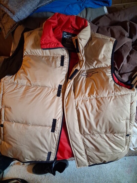 Polo Ralph Lauren Other - Men's Beige Puff Vest with Red Lining Vintage Ralph Lauren Polo Size 3x